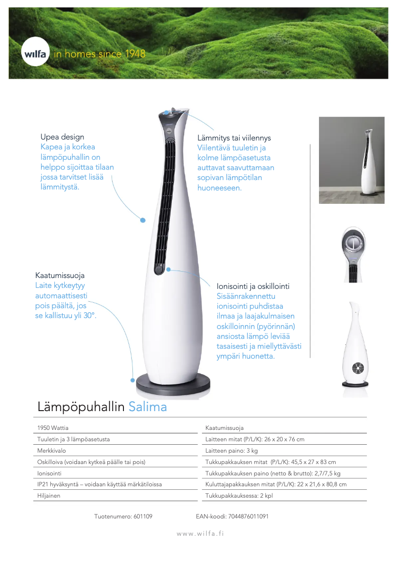 Imagen de la primera página del manual del dispositivo Salima TFH-2000W