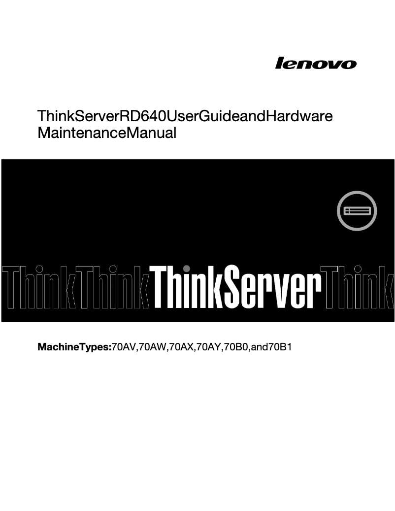 Página 1 del manual Manual de usuario Lenovo ThinkServer RD640