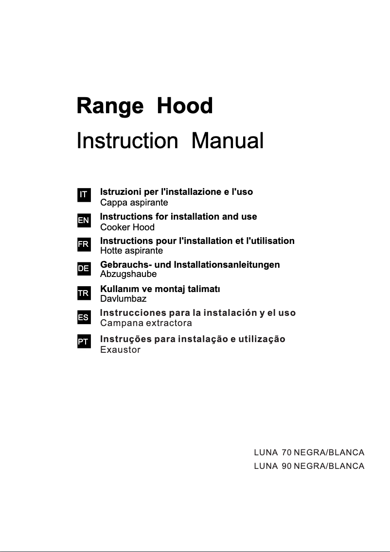 Imagen de la primera página del manual del dispositivo Luna 70
