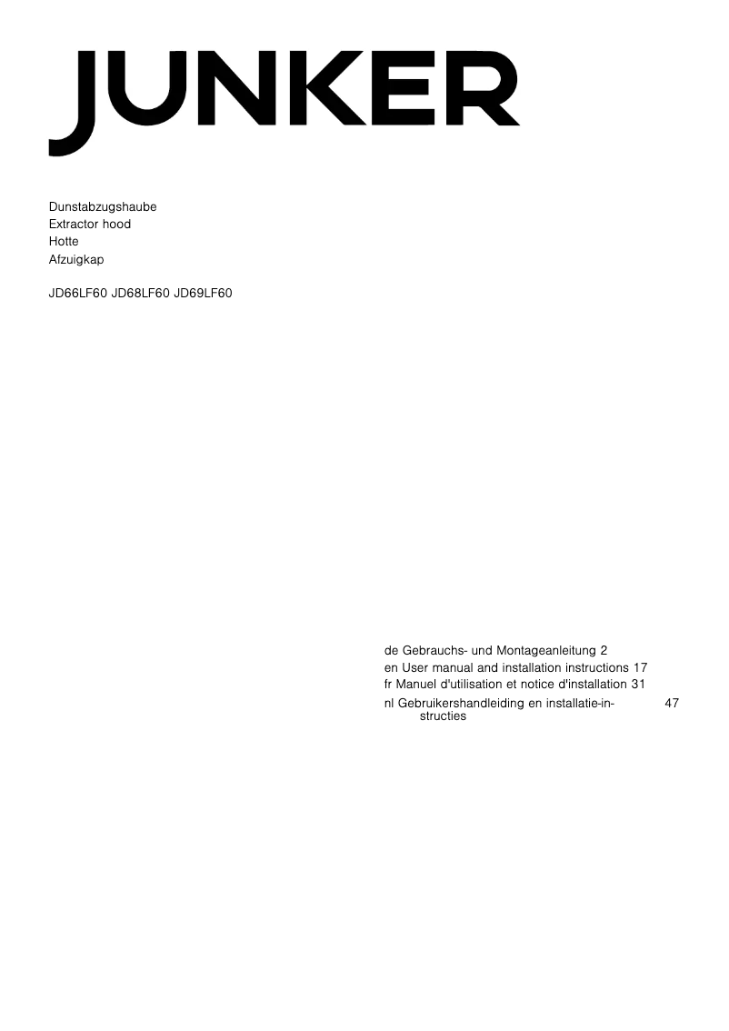 Imagen de la primera página del manual del dispositivo JD66LF60