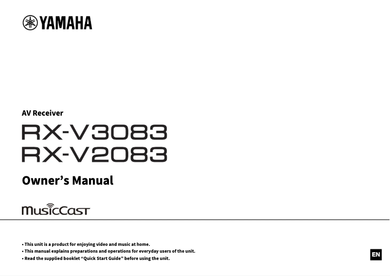 Imagen de la primera página del manual del dispositivo RX-V3083