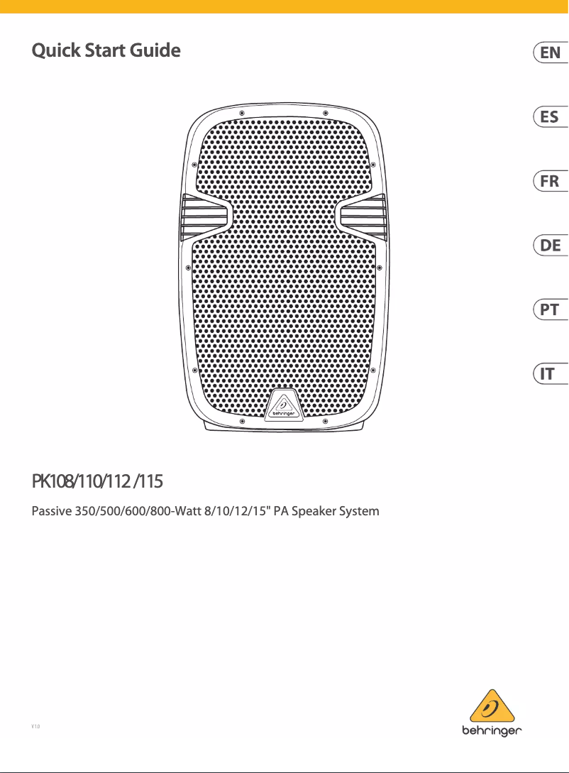 Imagen de la primera página del manual del dispositivo PK110