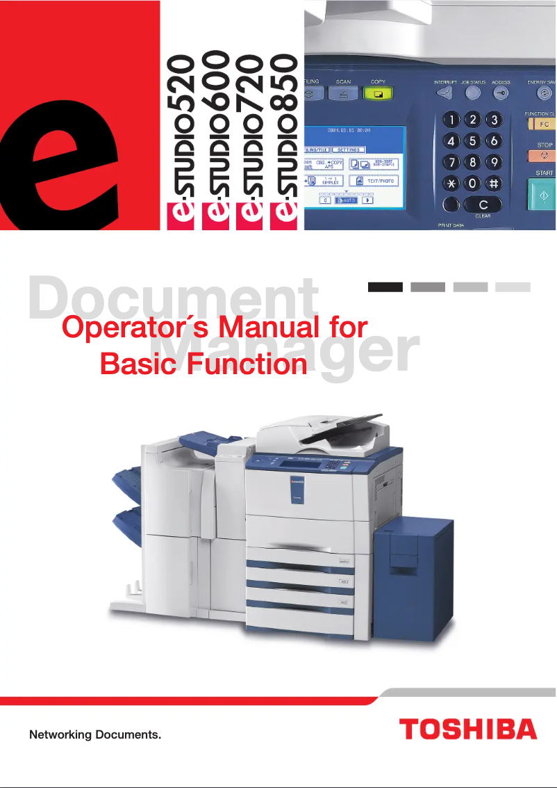 Imagen de la primera página del manual del dispositivo E-Studio 520