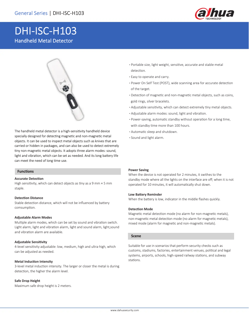 Imagen de la primera página del manual del dispositivo ISC-H103