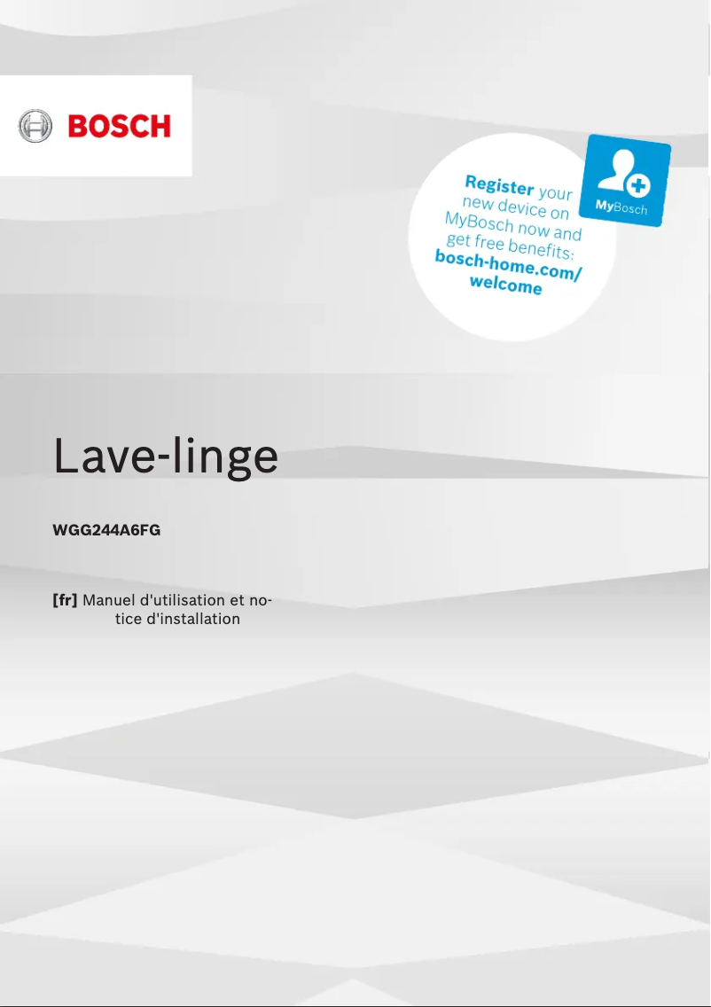 Página 1 del manual Manual de usuario Bosch WGG244A6FG