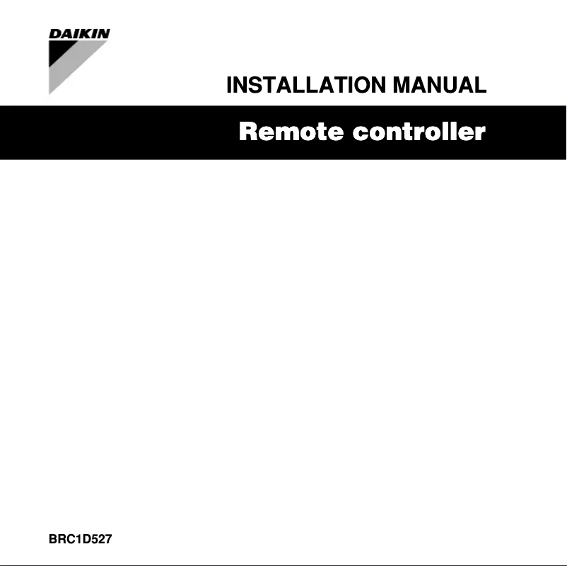 Página nº 1 - Guía de instalación Daikin BRC1D528