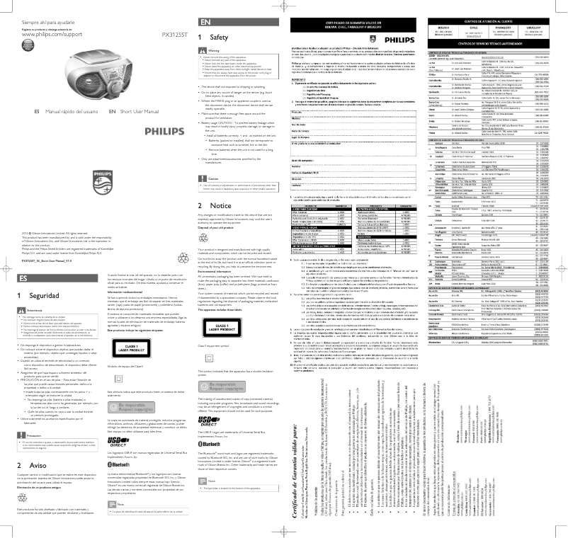 Imagen de la primera página del manual del dispositivo PX3125ST