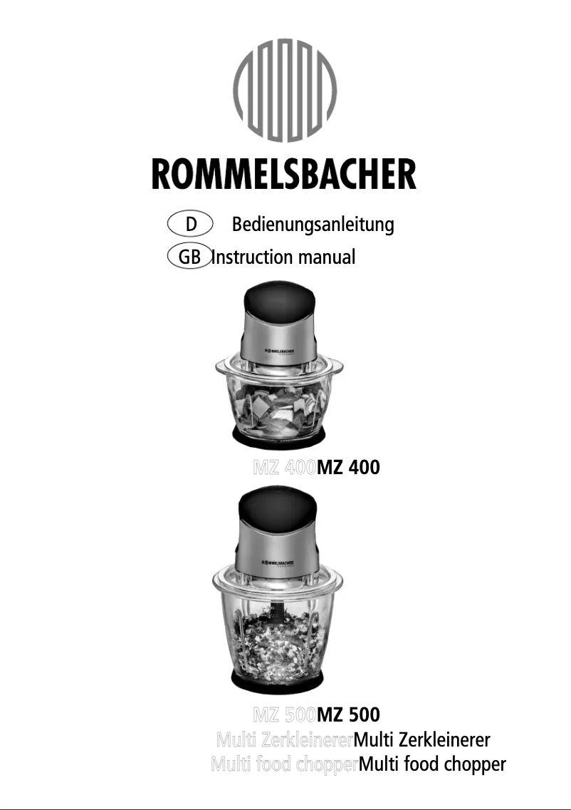 Página nº 1 - Manual de usuario Rommelsbacher MZ 400