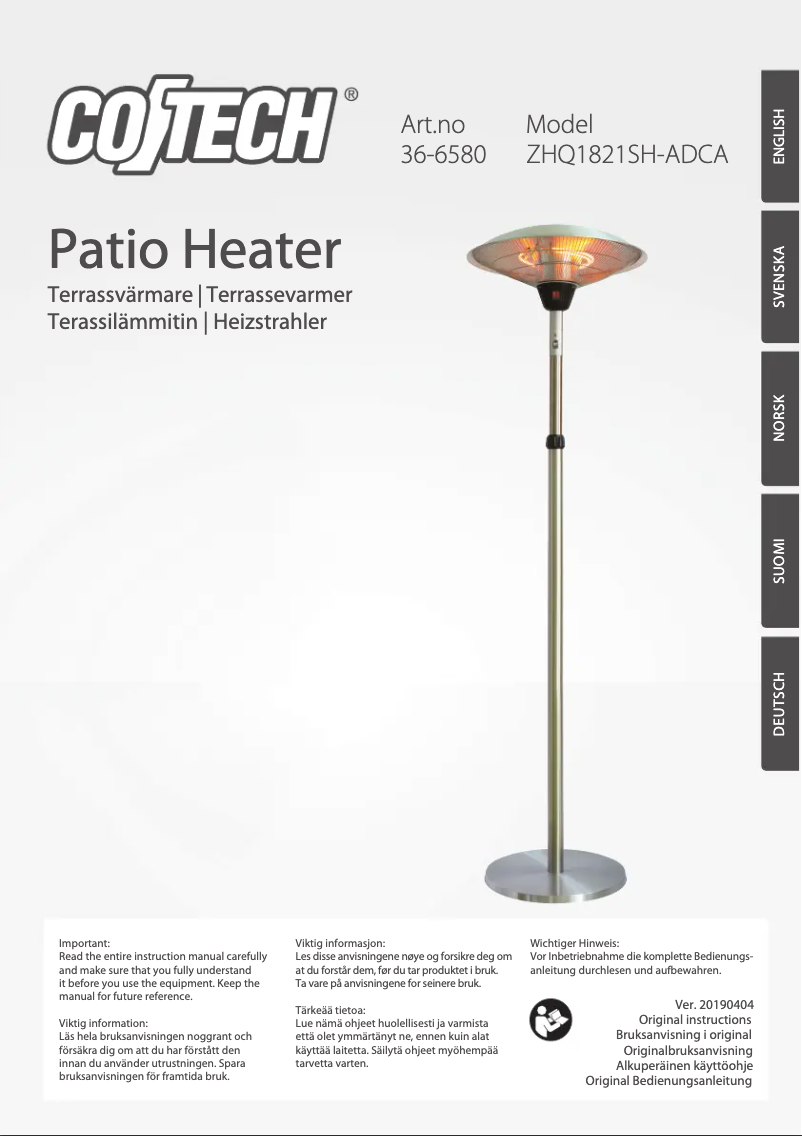 Página 1 del manual Manual de usuario Cotech ZHQ1821SH-ADCA