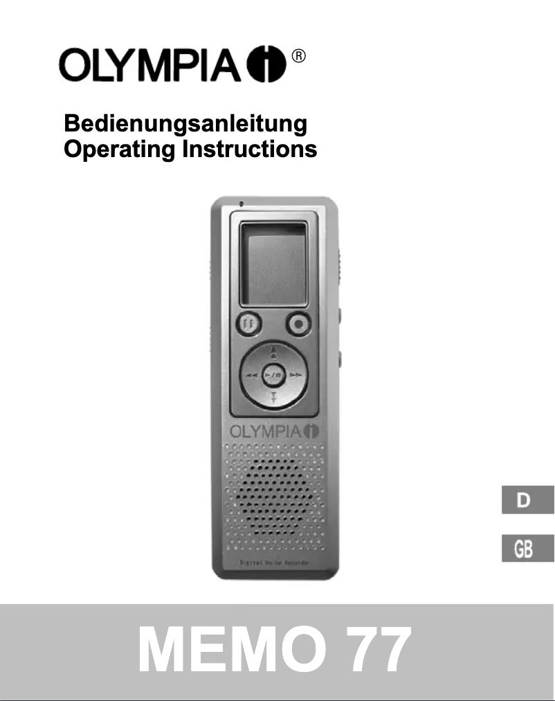 Imagen de la primera página del manual del dispositivo Memo 77