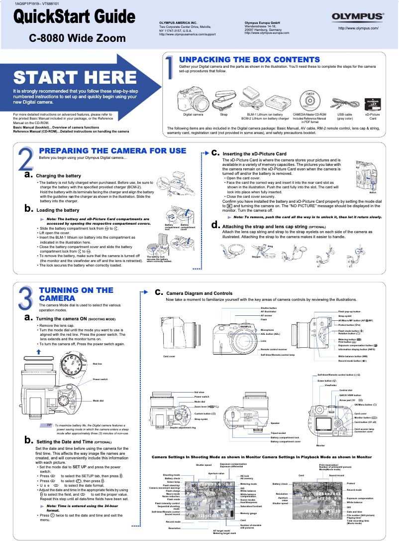 Imagen de la primera página del manual del dispositivo Camedia C-8080 Wide Zoom