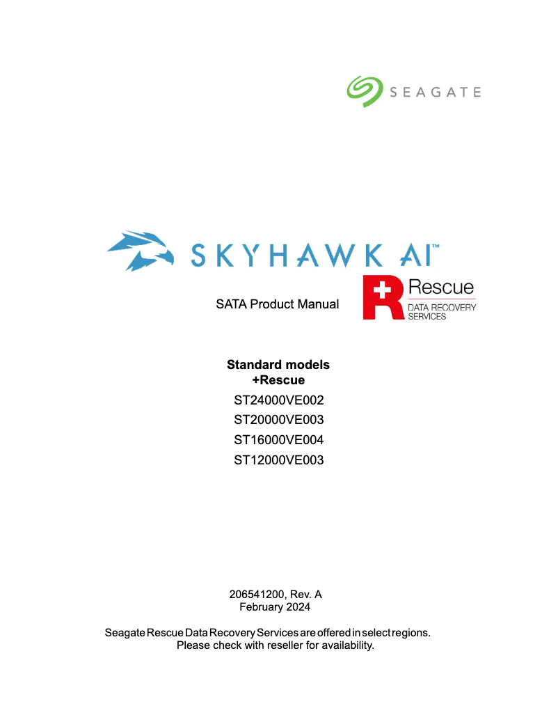 Imagen de la primera página del manual del dispositivo Skyhawk AI