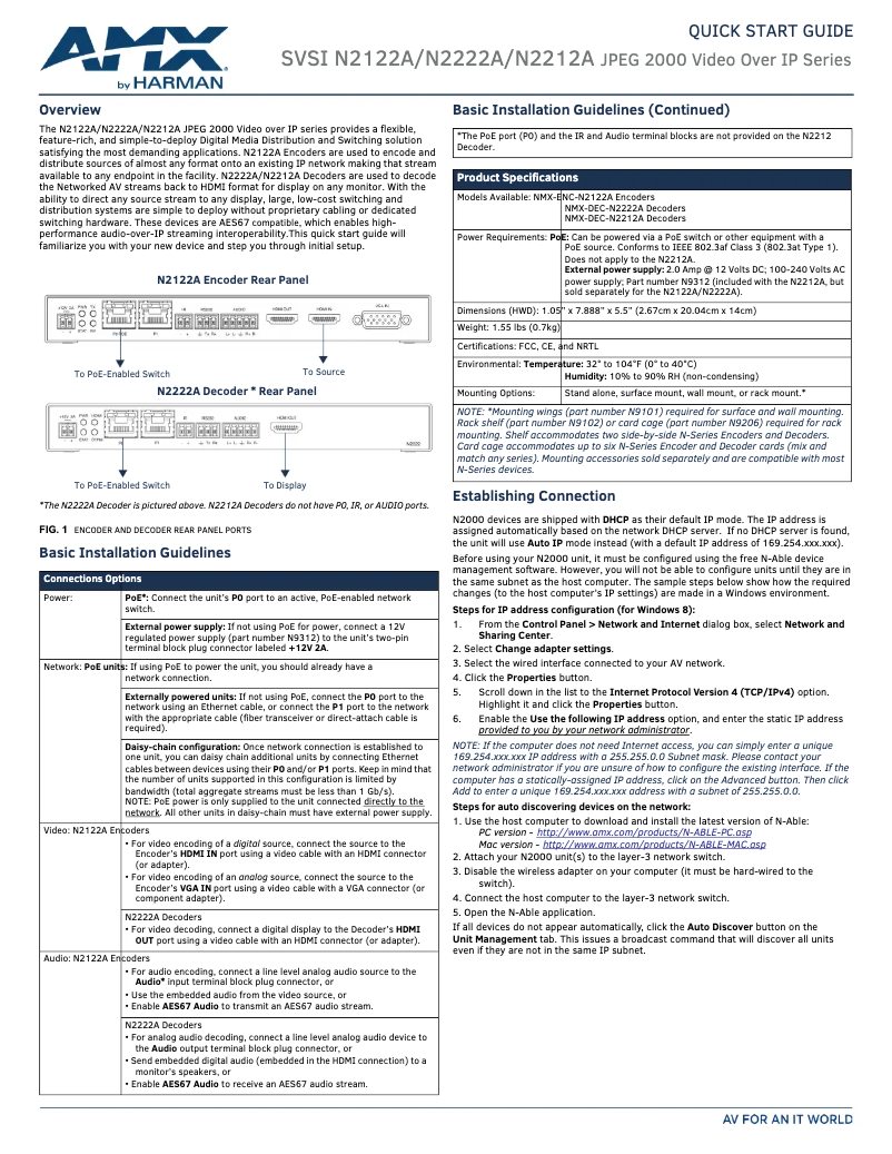 Página 1 del manual Manual de usuario AMX NMX-DEC-N2212A