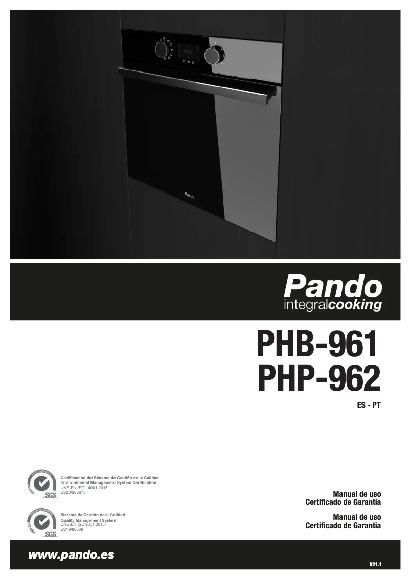 Imagen de la primera página del manual del dispositivo PHP-962