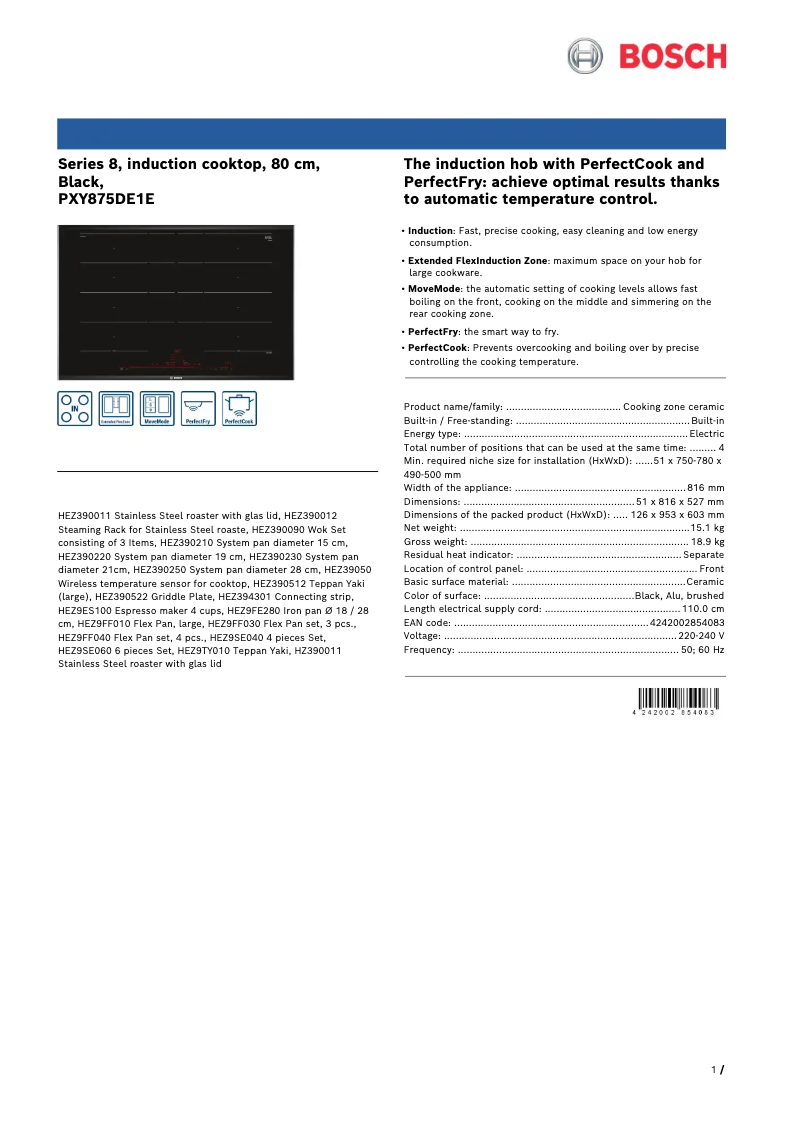 Imagen de la primera página del manual del dispositivo PXY875DE1E