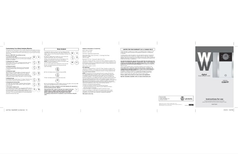 Página 1 del manual Manual de usuario Conair WW712XF