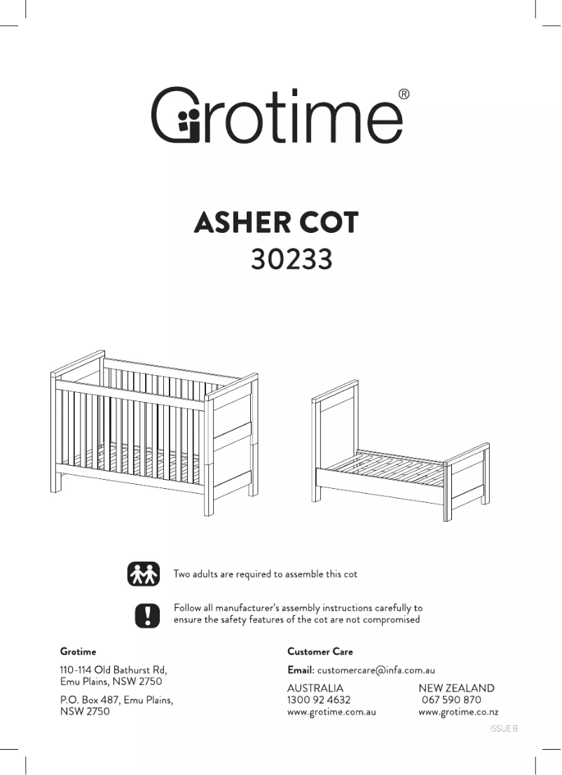 Página nº 1 - Manual de usuario Grotime Asher Cot