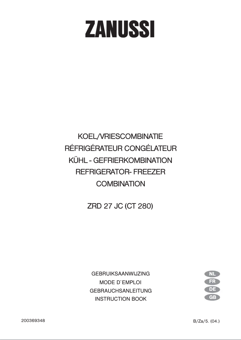 Imagen de la primera página del manual del dispositivo ZRD 27 ja