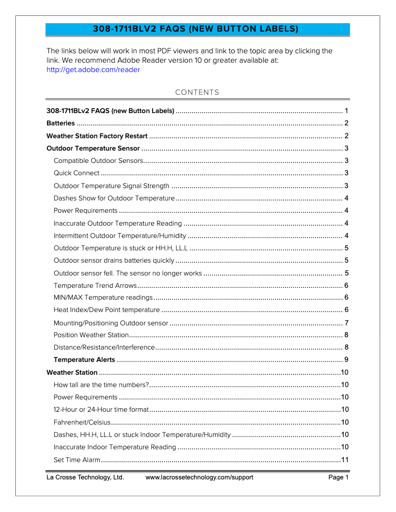 Imagen de la primera página del manual del dispositivo 308-1711BLV2