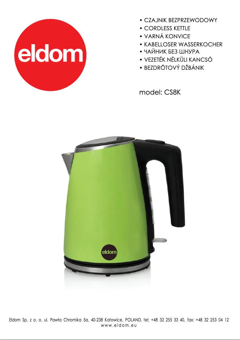 Imagen de la primera página del manual del dispositivo CS8K