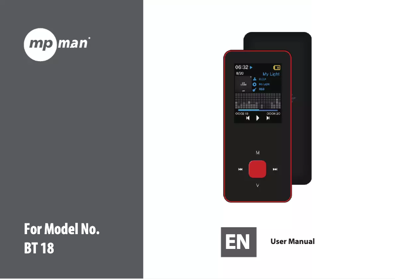 Imagen de la primera página del manual del dispositivo BT18