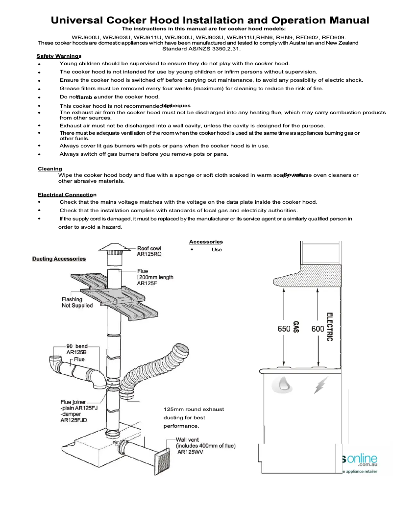 Página nº 1 - Manual de usuario Westinghouse WRJ911US