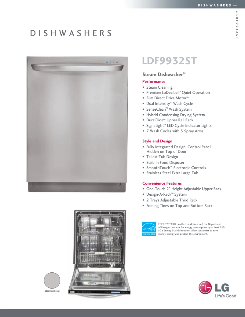 Página nº 1 - Ficha técnica LG LDF9932ST