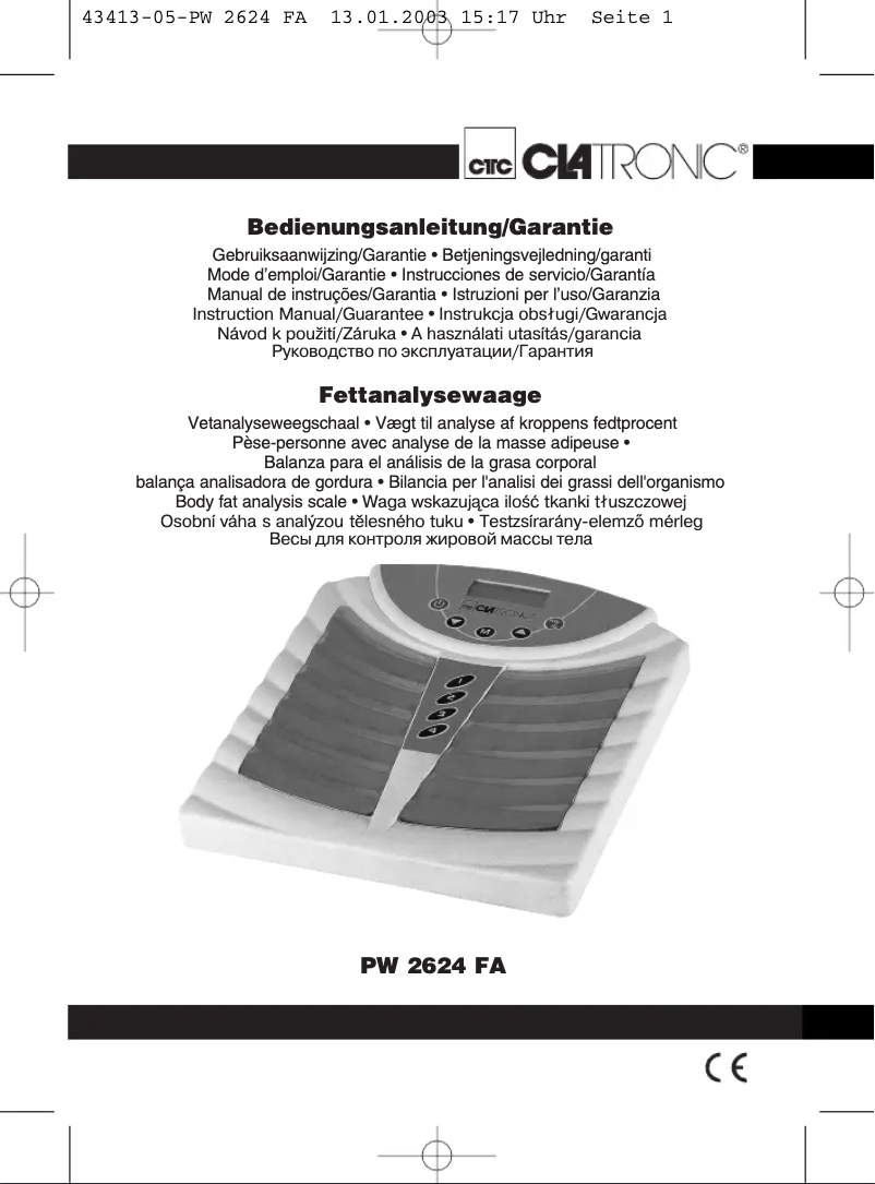 Imagen de la primera página del manual del dispositivo PW 2624 FA