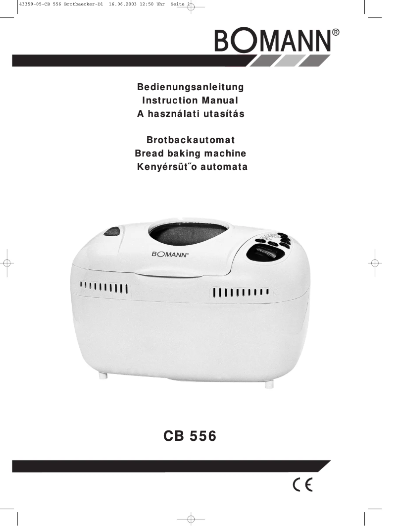 Imagen de la primera página del manual del dispositivo CB 556