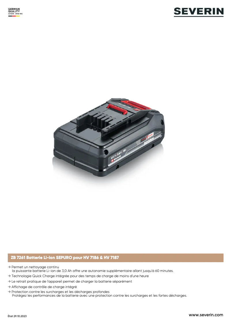 Imagen de la primera página del manual del dispositivo ZB 7261