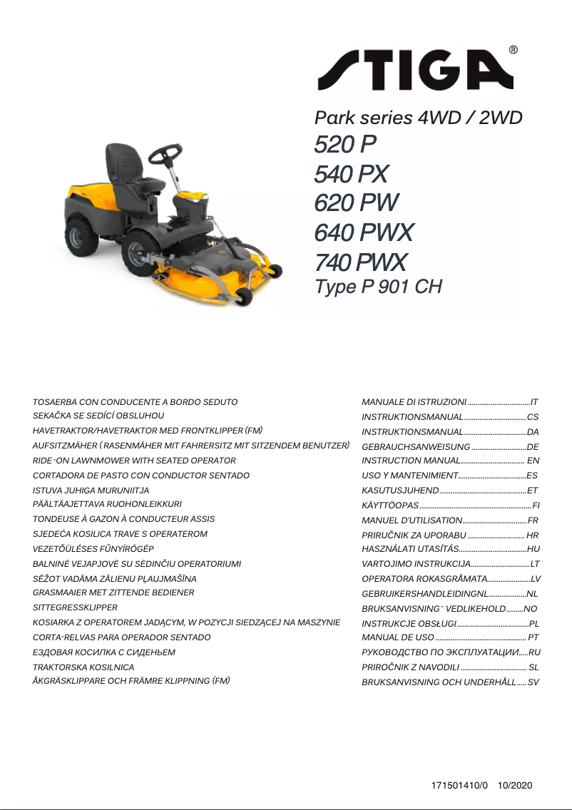 Página nº 1 - Manual de usuario Stiga Park 540 PX
