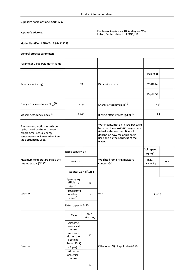Imagen de la primera página del manual del dispositivo L6FBK741B