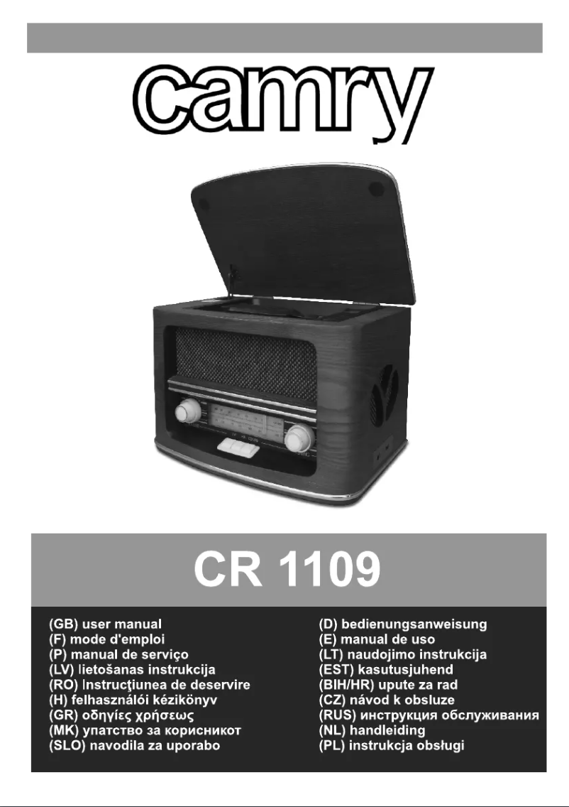 Imagen de la primera página del manual del dispositivo CR 1109