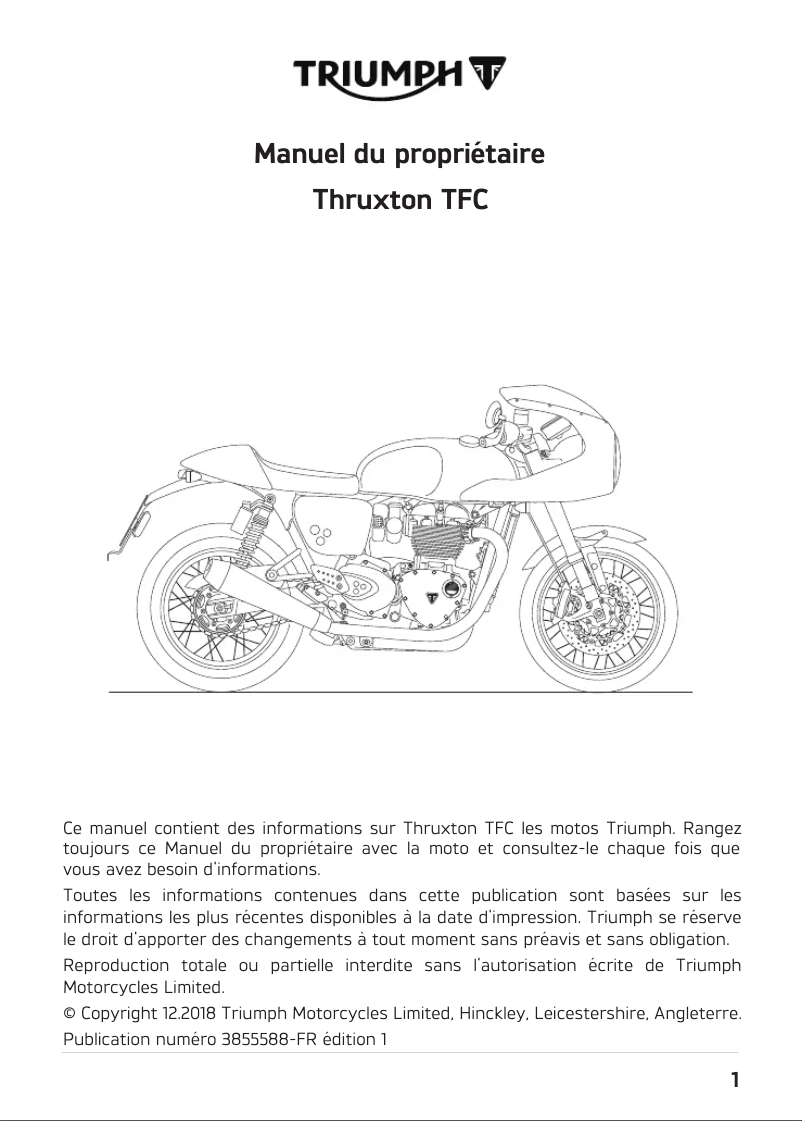 Página 1 del manual Manual de usuario Triumph Thruxton TFC