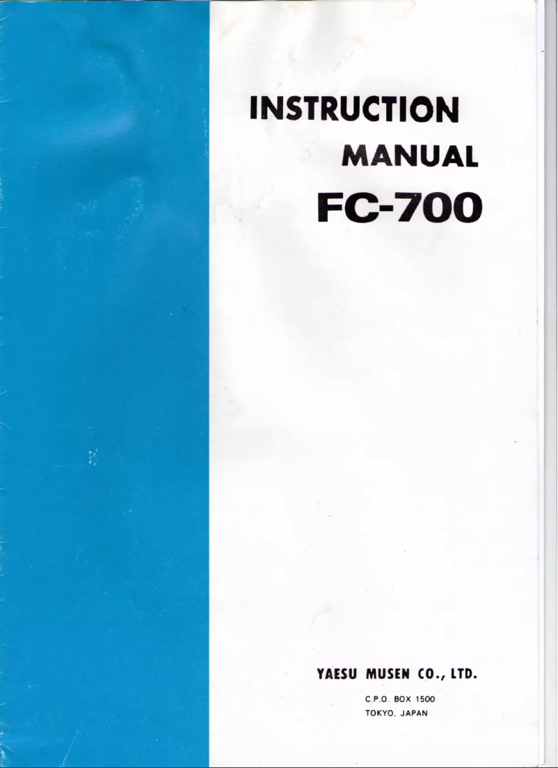 Página nº 1 - Manual de usuario Yaesu FC-700