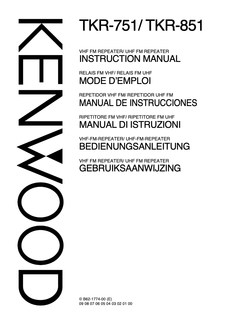 Página 1 del manual Manual de usuario Kenwood TKR-751