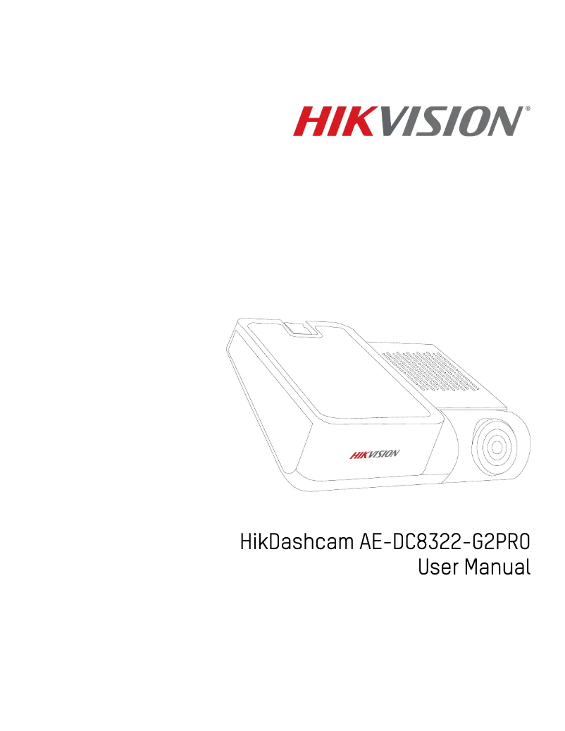 Imagen de la primera página del manual del dispositivo HikDashcam AE-DC8322-G2PRO