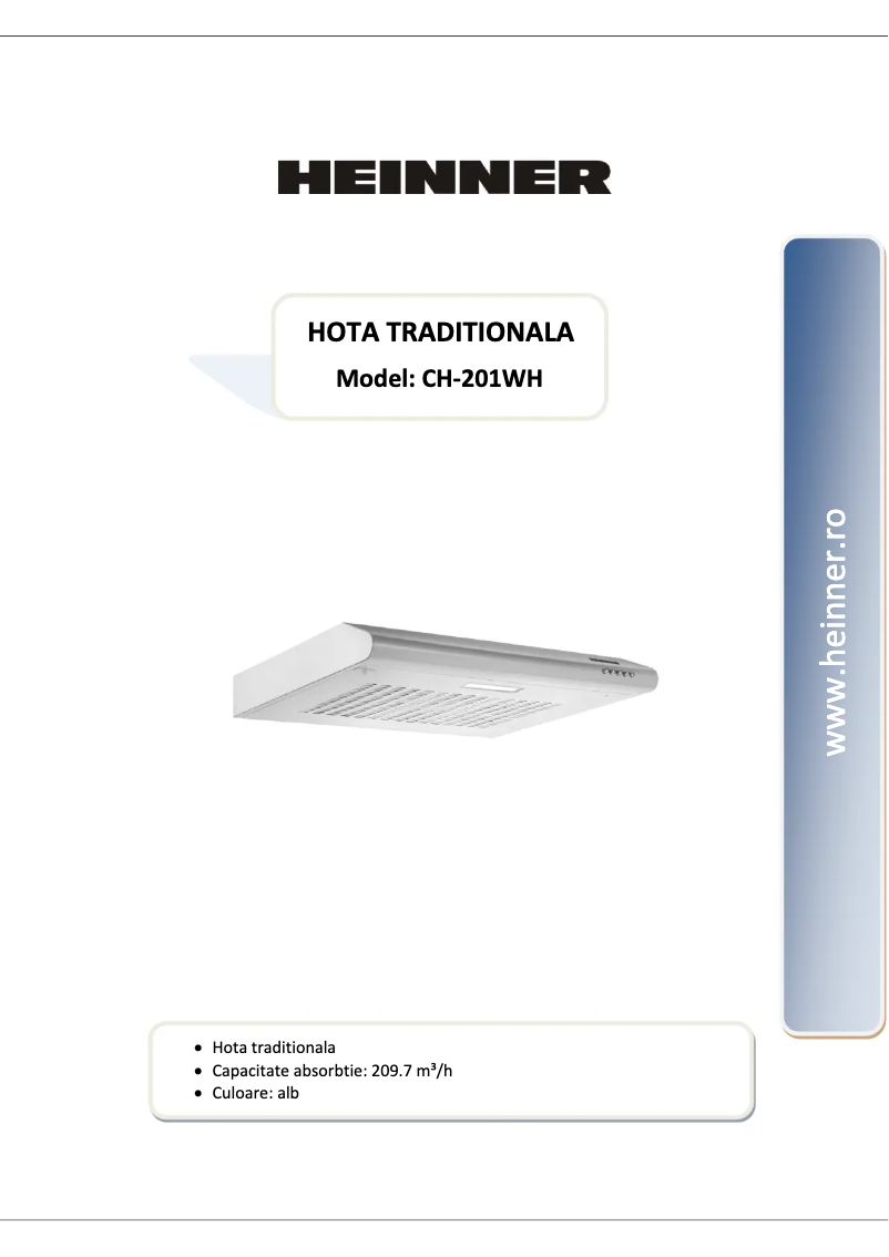 Página 1 del manual Manual de usuario Heinner CH-201WH