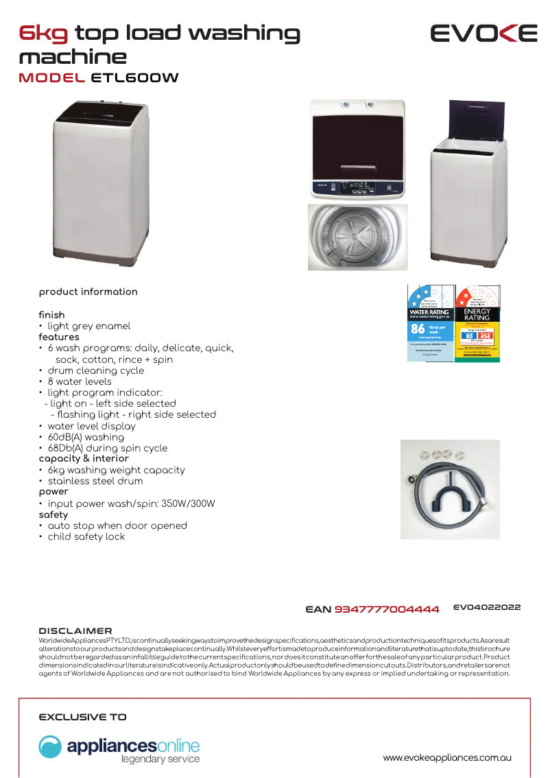 Imagen de la primera página del manual del dispositivo ETL600W