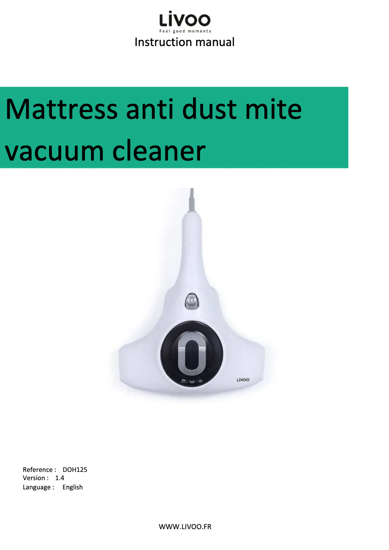 Imagen de la primera página del manual del dispositivo DOH125