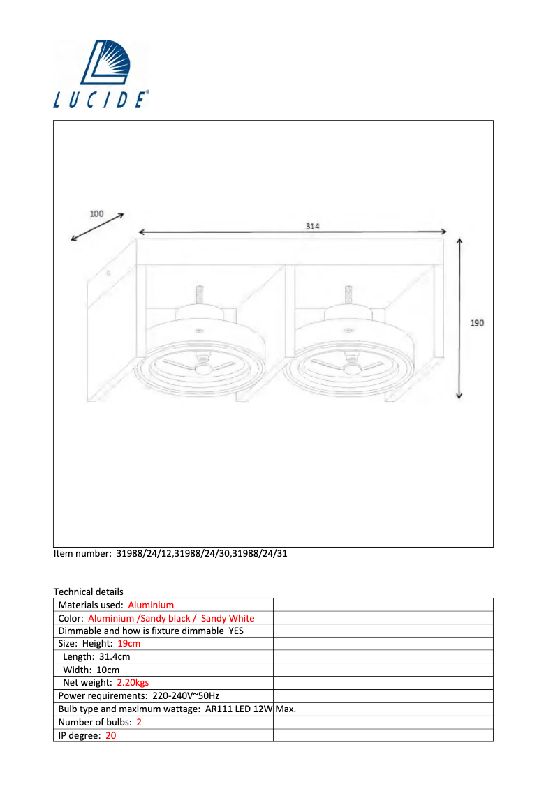 Imagen de la primera página del manual del dispositivo Zett 31988/24/31