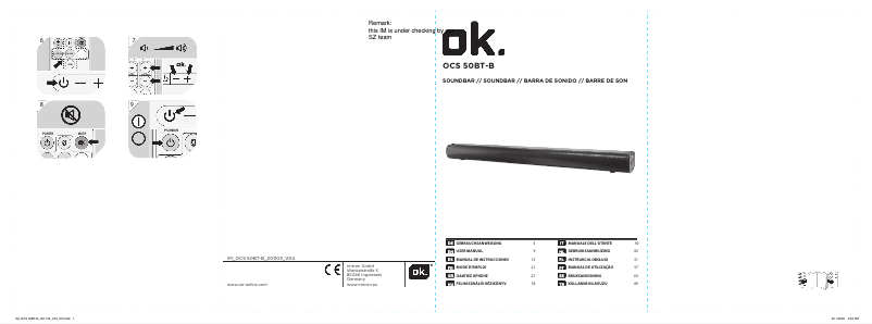 Imagen de la primera página del manual del dispositivo OCS 50BT-B