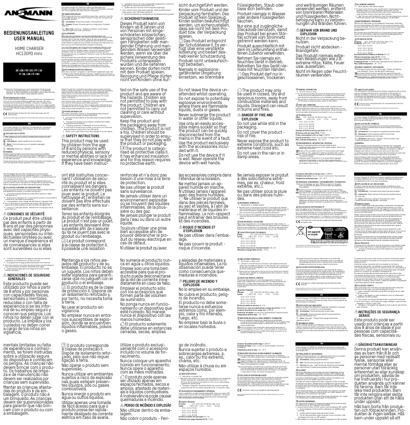 Imagen de la primera página del manual del dispositivo HC130PD mini