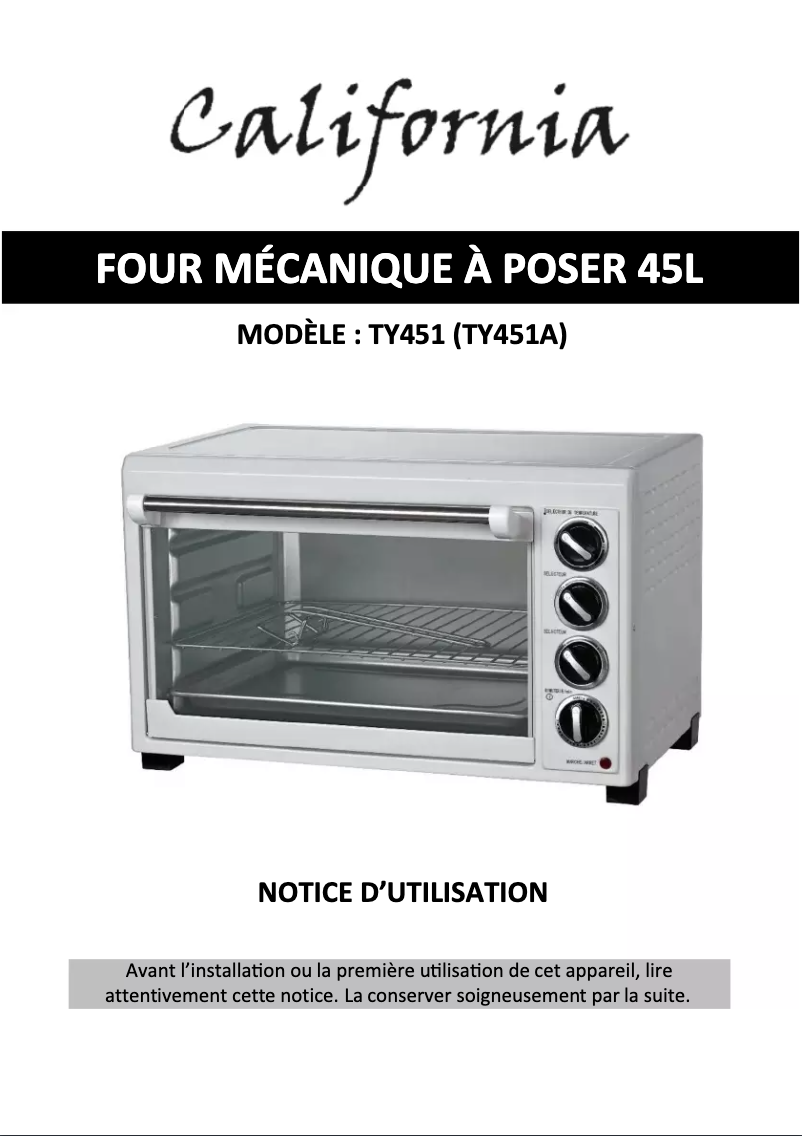 Página 1 del manual Manual de usuario California TY451