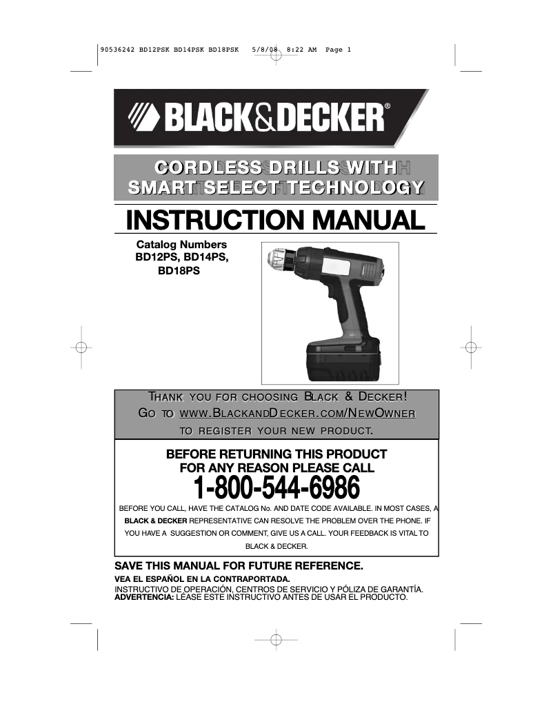Página 1 del manual Manual de usuario Black & Decker BD14PS