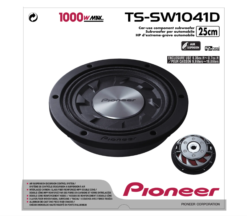 Página 1 del manual Manual de usuario Pioneer TS-SW1041D