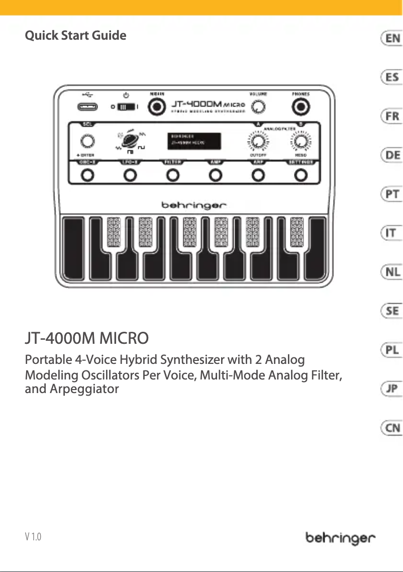 Página 1 del manual Manual de usuario Behringer JT-4000M MICRO