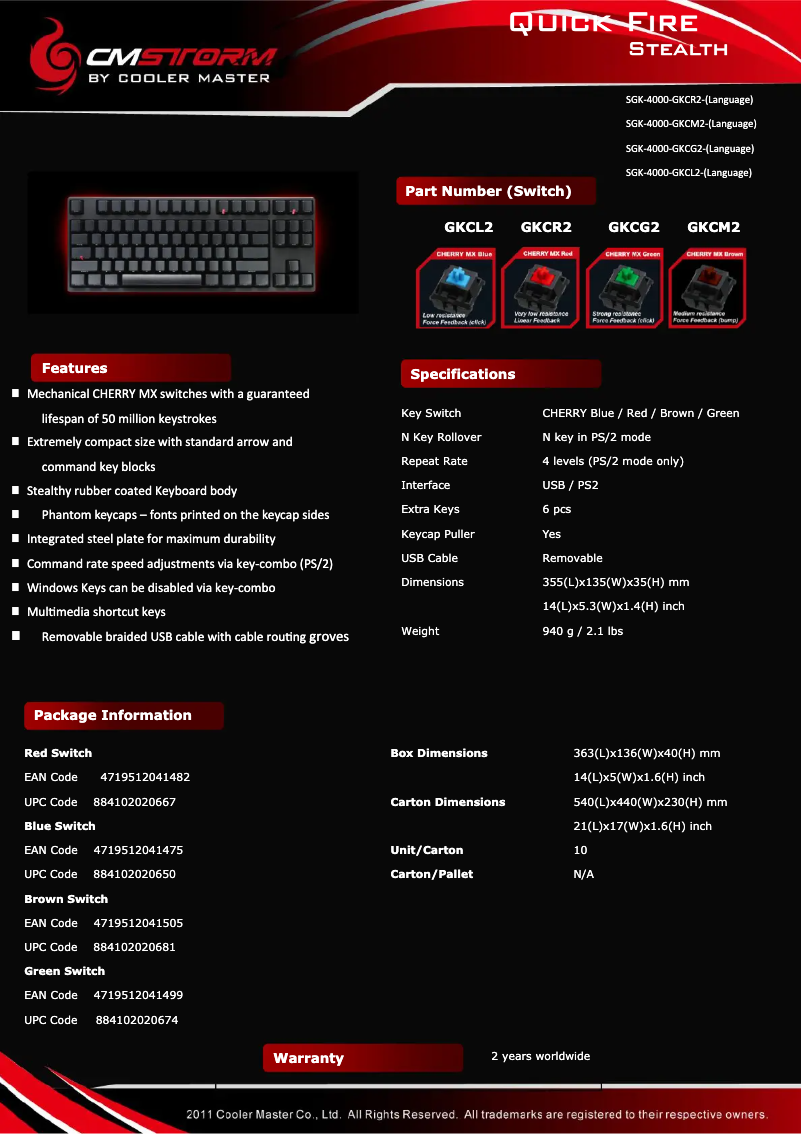 Imagen de la primera página del manual del dispositivo QuickFire Stealth