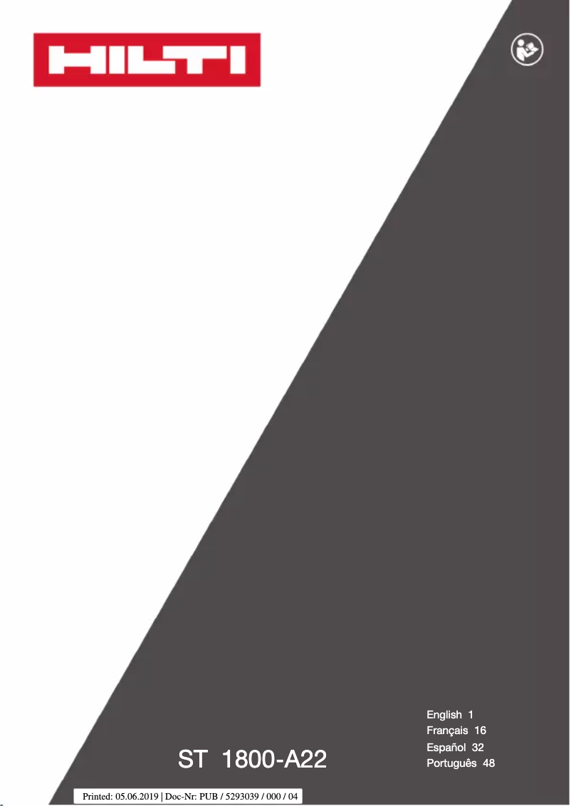 Página nº 1 - Manual de usuario Hilti ST 1800-A22