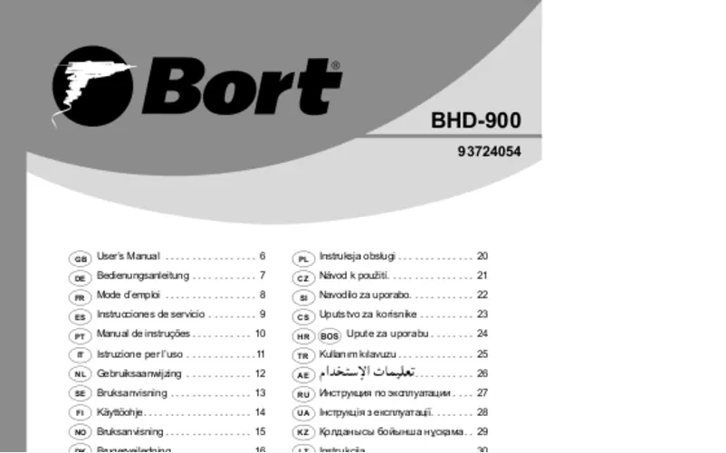 Página 1 del manual Manual de usuario Bort BHD-900